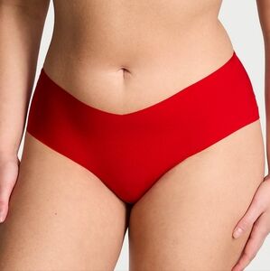 Victoria's Secret Red No-Show Lace-Trim Hiphugger L Panty